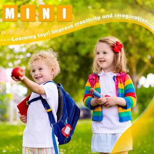 Miniatura 6 de Chinco 24 Piezas Mini Tablero de Dibujo Magnético para Niños para Clip de Llavero de Mochila, Mini Tableros de Garabato Borrables, Juguetes
