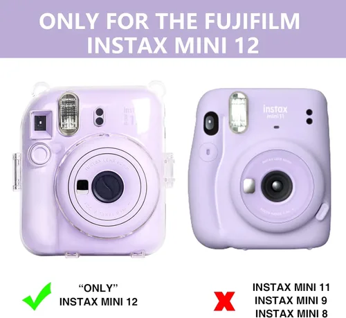 Miniatura 2 de Instant Mini 12 - Funda transparente para cámara de película instantánea Fujifilm Instax Mini 12, funda protectora para cámara con bolsillo trasero