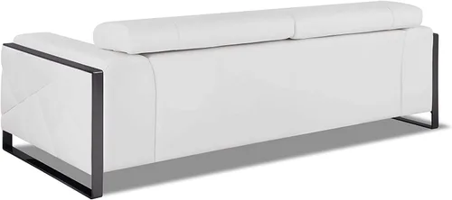 Miniatura 4 de BlackJack Furniture Gianni - Sofá de cuero italiano de grano superior con reposacabezas ajustables de 9 posiciones, patrón geométrico contemporáneo