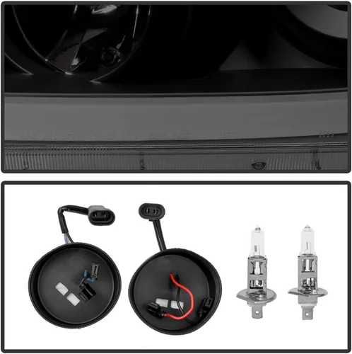 Miniatura 6 de ACANII - Faros delanteros para Toyota Tundra 2007-2013 con tubo LED ahumado negro estilo de mejora, juego de faros delanteros izquierdo y derecho