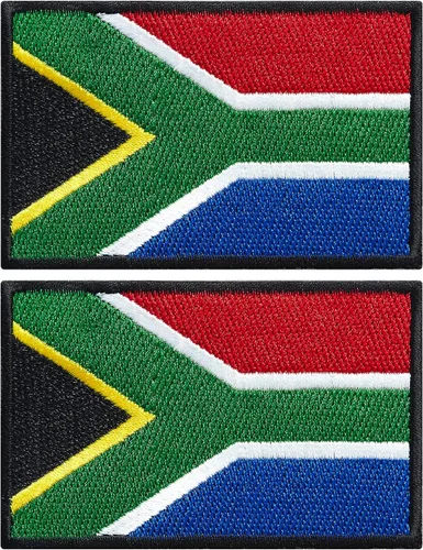 stidsds Paquete de 2 parches de bandera de Sudáfrica, parches bordados, banderas sudafricanas, parche táctico militar para ropa, sombrero, mochilas,