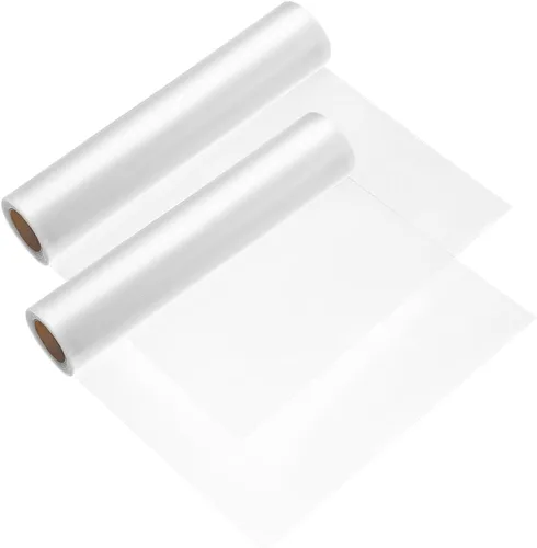 INTERWARM Paquete de 2 rollos transparentes de 12 pulgadas x 50 yardas, estabilizador de bordado soluble en agua, película soluble en agua PVA,