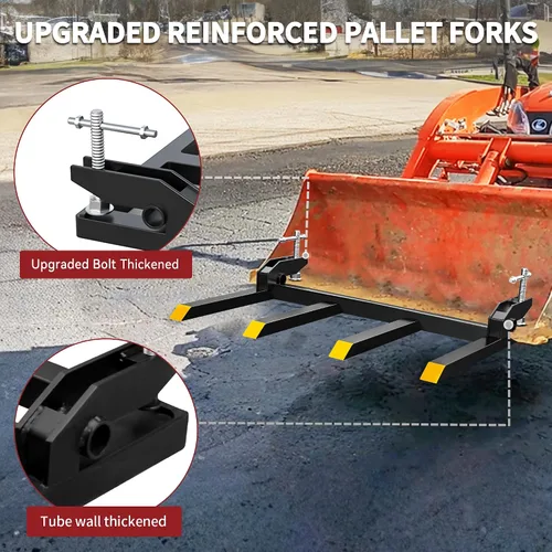 Miniatura 4 de YITAMOTOR Horquillas de Escombros con Abrazadera para Cucharón de 48", Horquilla de Palé de Servicio Pesado con Capacidad de 2500 lbs Compatible