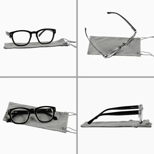 Miniatura 4 de LUR Lentes de lectura para hombre 1.0 clásicos cuadrados lectores 4 paquetes tramposos cómodas bisagras de resorte/diseño elegante