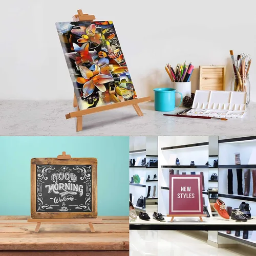 Miniatura 5 de U.S. Art Supply Caballete de mesa de estudio de madera de 31 pulgadas de alto (paquete de 4) – Trípode ajustable para artistas, con capacidad