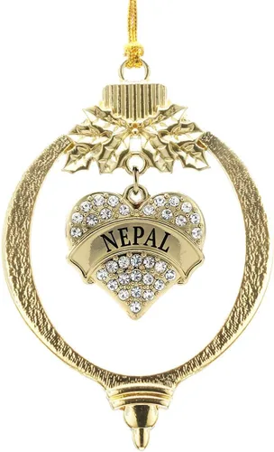 Miniatura 155 de Inspired Silver - Wrestling - Adorno de Navidad dorado - Adorno de árbol de Navidad con dije de corazón con circonita cúbica - Decoración colgante