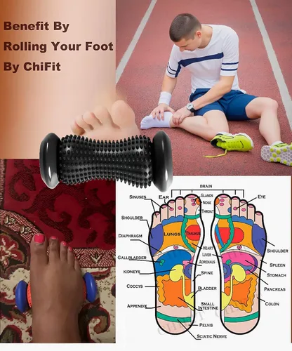 Miniatura 4 de ChiFit Masajeador Manual de Pies Rodillo de Pies Terapia de Reflexología de Pies Alcanza el Bazo y Relaja los Nervios Rojo/Verde
