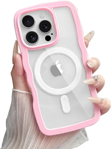 Miniatura 41 de Yeddabox Magsafe - Funda compatible con iPhone 13, diseño de ondas, lindo marco de colores de caramelo con ondas de agua, a prueba de golpes