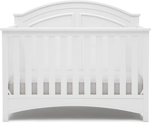 Delta Children Perry, cuna convertible 6 en 1, con certificado Greenguard Gold, color blanco Bianca