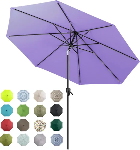 Miniatura 27 de Tempera Patio Market Outdoor Table Umbrella with Auto Tilt and Crank, Large Sun Umbrella with Sturdy Pole & Fade Resistant Canopy, Easy to Set Verde