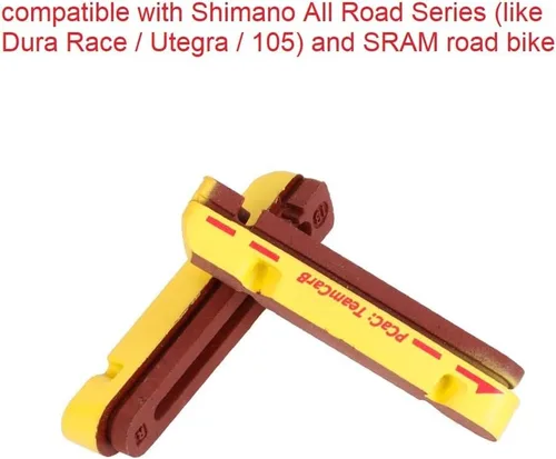 Miniatura 2 de Pastillas de freno de llanta de carbono, corcho y compuesto de carbono, compatibles con Shimano All Road Bike Series incluyendo Dura Race/Utegra
