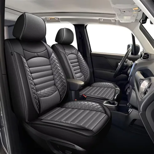 Miniatura 36 de Fundas de asiento de auto para Ford Fusion 2010-2020: juego completo de fundas protectoras de asiento impermeables de piel sintética compatible