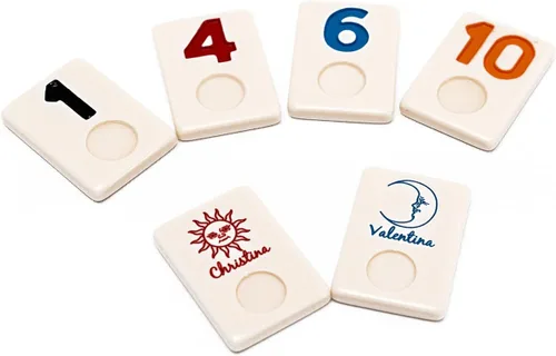 Miniatura 4 de Bello Games New York, Inc. Borough Park Deluxe Rummy Juego con números grabados grandes en una caja de cuero sintético negro