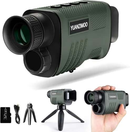 Telescopio monocular digital infrarrojo monocular mejorado de visión nocturna para 100% oscuridad con zoom 8X 2000mAh batería recargable trípode 32