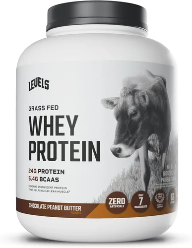 Miniatura 25 de Levels - Polvo de proteína de suero alimentado con pasto, sin artificiales, 24G de proteína, chocolate puro, 5 libras