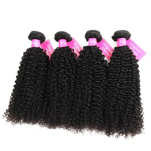 Miniatura 2 de Original Queen 100% Cabello Humano Brasilero Sin Procesar, Virgen, Rizado y Ondulado Tejido, 4 Paquetes de Extensiones de Cabello Rizado Profundo