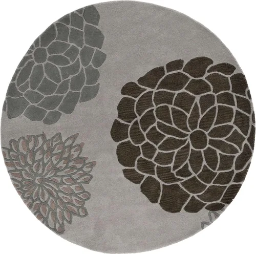 Miniatura 3 de SAFAVIEH Soho Collection SOH211A - Alfombra redonda de lana de primera calidad, hecha a mano, 6 pies, color gris claro
