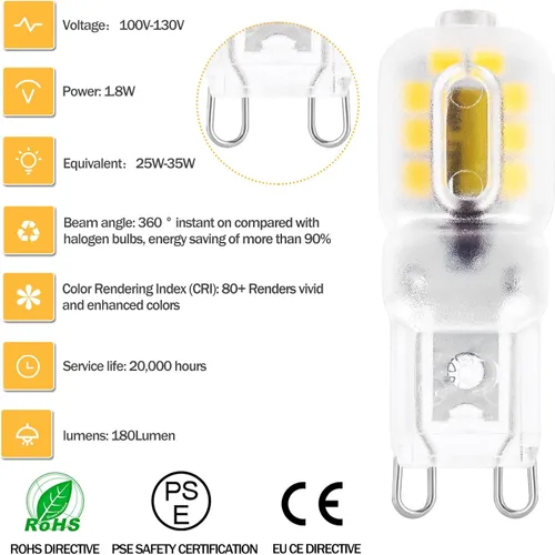 Miniatura 4 de W10709921 Bombilla LED de 1.8 W - 20 W, rango equivalente, campana de ventilación, piezas de repuesto para horno, lámpara LED para hidromasaje sobre