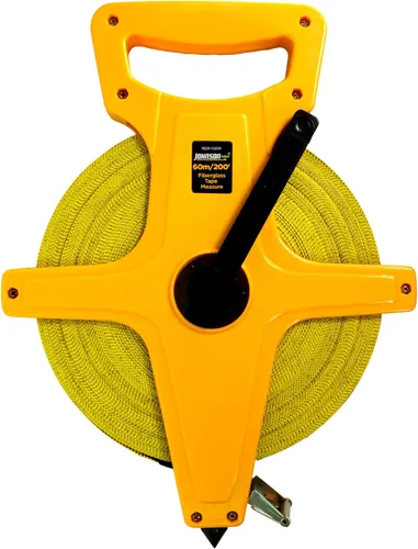 Johnson Level & Tool 1829-0200 Cinta larga de fibra de vidrio métrica / pulgadas, 200 pies, amarillo, 1 cinta