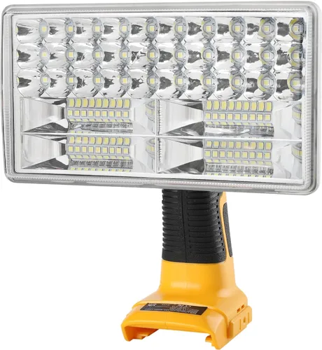 Luz de Trabajo LED para Batería Dewalt 20V, Hiesuan 30W 3300LM Luz de Obra Linterna Foco con Cabezal Pivotante de 110 Grados Aleación de Zinc,