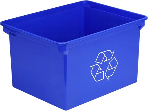 Storex Cesto de reciclaje, 9 galones de capacidad, color azul (STX61549U01C)