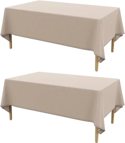 Miniatura 34 de AUSSPVOCT 2 manteles de lino texturizado para mesa rectangular, 52 x 70 pulgadas, mantel rectangular impermeable, lavable, tela para mesa