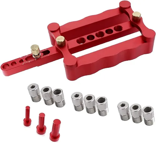 Miniatura 8 de Plantilla de clavija autocentrante para carpintería, guía de taladro de agujero de carpintería con herramienta localizadora de posicionador