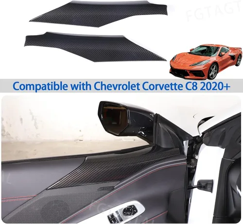 Miniatura 6 de Cubierta de panel inferior de pilar para puerta interior compatible con Chevrolet Corvette C8 2020-2025, borde de cubierta de reposabrazos de panel
