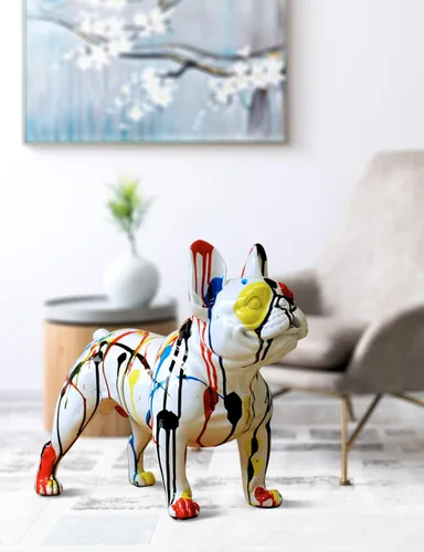 Miniatura 8 de Estatua de Bulldog Escultura Decoración Moderna Estatua de Animal Estatua Regalos para el Hogar Centro de Mesa Artesanías Polyresin Arts 19.7 in