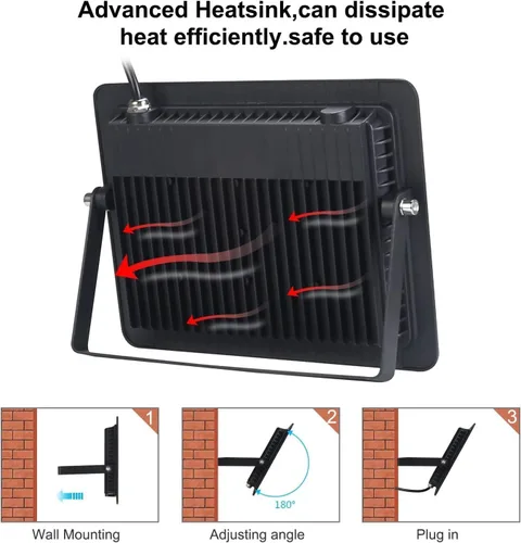 Miniatura 6 de Luces negras HWay de 100 W, luces LED negras moradas, luz de inundación con enchufe (cable de 6 pies), para fiesta de luz negra, iluminación