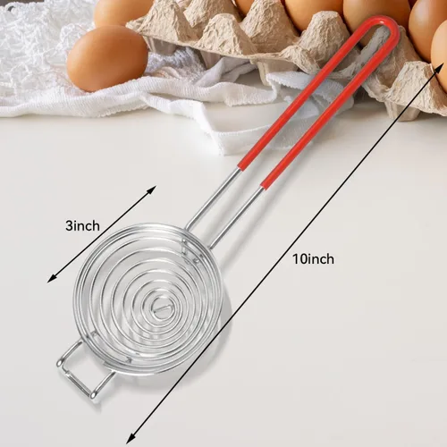 Miniatura 4 de Separador de huevos, separador de yema de huevo, blanco, acero inoxidable, filtro de tamizado de yema de huevo, herramienta de cocina para hornear
