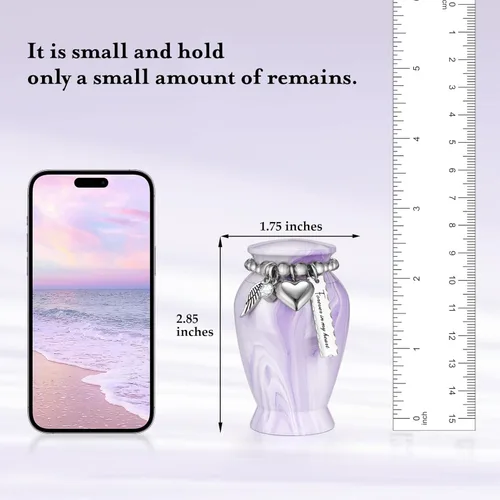 Miniatura 2 de Dletay Urnas pequeñas para cenizas humanas, recuerdo de 2.85 pulgadas, mini urna de cremación conmemorativa para mujeres y hombres, urnas funerarias