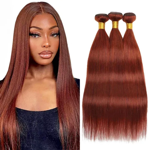 Miniatura 175 de Color 30 paquetes de cabello humano marrón onda del cuerpo paquetes 8 10 12 pulgadas brasileño virgen Remy extensiones de cabello humano doble trama
