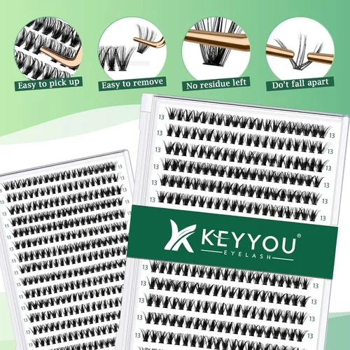 Miniatura 17 de Extensiones de racimos de pestañas 300 piezas, pestañas individuales 40D 0.07D rizado 11mm, para colocar en casa, bandeja grande de volumen