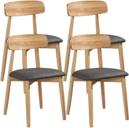Miniatura 29 de YVYKFZD Solid Wood Dining Chairs, Armless Dining Room Chair Set, Leather Upholstered Kitchen Chairs, Comfy Side Chair with Curved Back, for