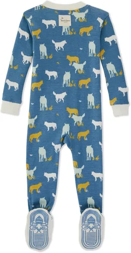 Miniatura 2 de Burt's Bees Baby Pijama unisex para bebé, con cremallera frontal, antideslizante, algodón orgánico, multicolor, (Wolf Pack)