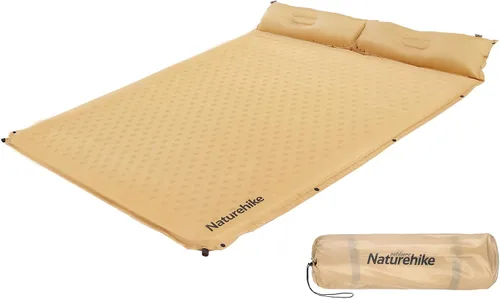 Miniatura 8 de Naturehike Colchoneta de dormir para camping, ultraligera para 2 personas con almohada, inflado rápido, almohadilla de espuma viscoelástica para Azul