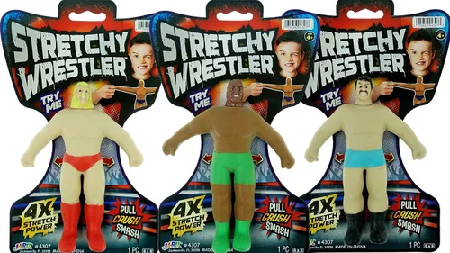 Miniatura 2 de JA-RU Super Elastic Wrestlers (3 luchadores) - Figura de acción clásica retro blanda para niños y adultos, juguetes para niños. Juguete