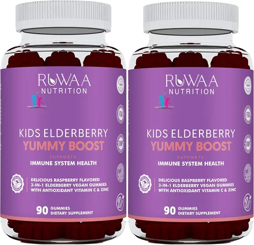 Vitaminas para niños, gomitas de saúco para niños, suplementos de zinc para niños y vitamina C para niños, vitaminas de apoyo inmunológico para