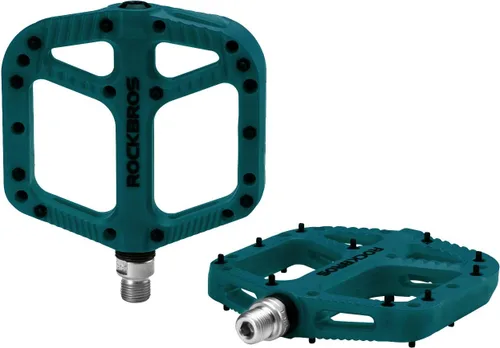Miniatura 3 de ROCKBROS Pedales de bicicleta de montaña Rodamiento compuesto de nylon 9/16 "MTB Pedales de bicicleta con plataforma plana ancha azul