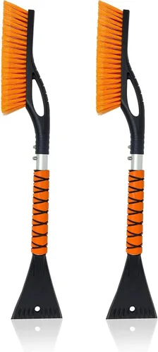 Miniatura 12 de EcoNour Cepillo de nieve para automóvil de 27" y raspadores de hielo para parabrisas de automóvil (paquete de 2) Cepillo de nieve con cabezal