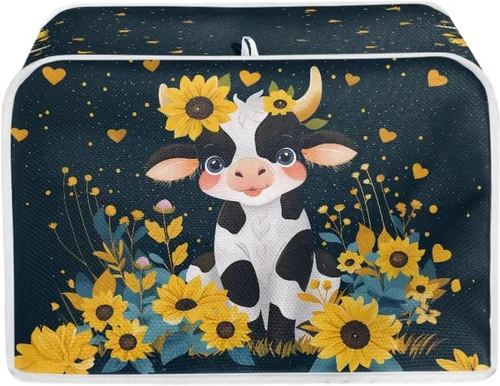 Miniatura 10 de Bulopur Cubierta de tostadora de 2 rebanadas de pintura de pájaros y flores, tostadora, panificadora, organizador de máquina, bolsa de protección
