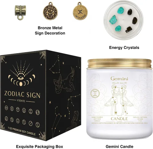 Miniatura 2 de Vela de Tarro del Signo del Zodíaco, Géminis, Aroma a Lavanda