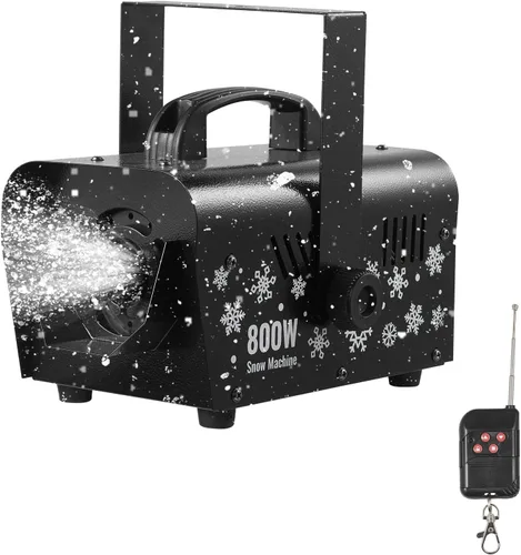 Miniatura 13 de VEVOR Máquina de nieve de 800 W con 9 luces LED RGB y control remoto, efecto de nieve de alto rendimiento para Navidad, Halloween, boda, fiestas