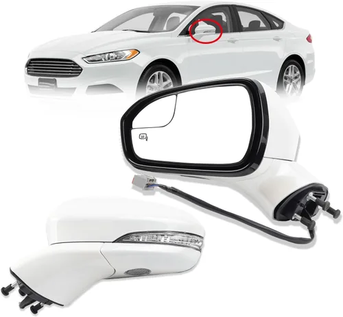 Miniatura 12 de Dasbecan Espejo eléctrico para puerta del lado izquierdo del conductor compatible con Ford Fusion 2013-2015 Power Calentado Señal de giro Luz