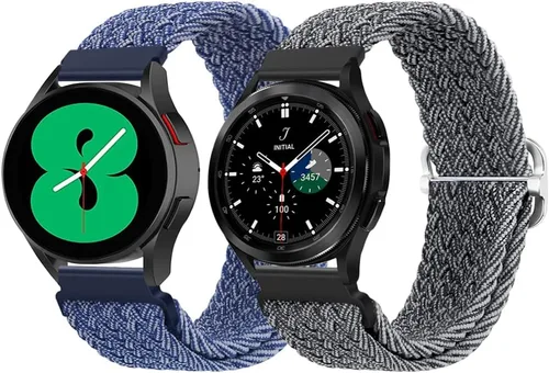 Miniatura 8 de Qimela Paquete de 2 correas trenzadas de nailon deportivas compatibles con Samsung Galaxy Watch 3 de 1.772 pulgadas/Galaxy Watch 1.811 pulgadas/Gear