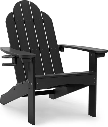 Miniatura 17 de LUE BONA HDPS Sillas Adirondack Set de 2, Silla para Hoguera al Aire Libre Resistente a la Intemperie con Portavasos, Silla Moderna de Plástico
