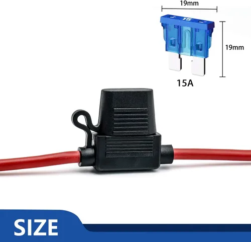 Miniatura 2 de Paquete de 10 portafusibles en línea de 14 AWG - Portafusibles en línea de 12V-DC ATC/ATO de calibre 14 para fusible de cuchilla de 15A