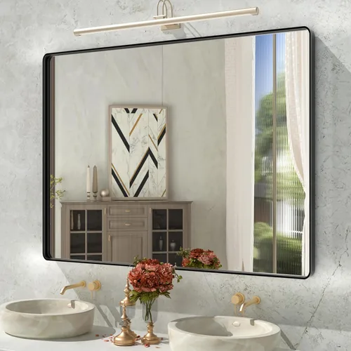 Miniatura 70 de Espejo de baño LED de 72 x 36 pulgadas, retroiluminado y frontal iluminado, espejo de tocador grande iluminado con luces, antiniebla, regulable