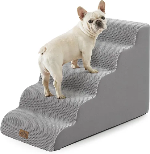 Miniatura 18 de COZY KISS Escaleras para perros pequeños de 11.8 pulgadas de alto, escalón curvado para cachorros, gatos mayores, rampa mediana para mascotas
